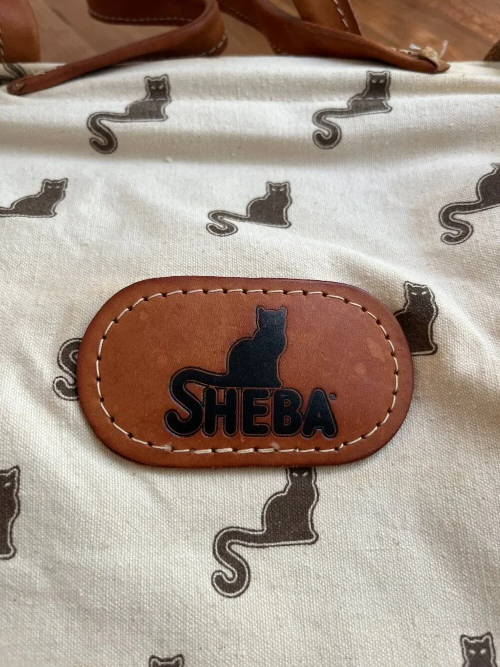 SHEBA Cat Print Canvas Tote Bag – Vintage Promo Collectible